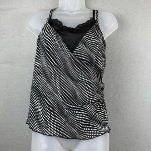 Y2K Xhilaration Women's Polka Dot Faux Wrap Layered Tank Top Girls Night Out XL